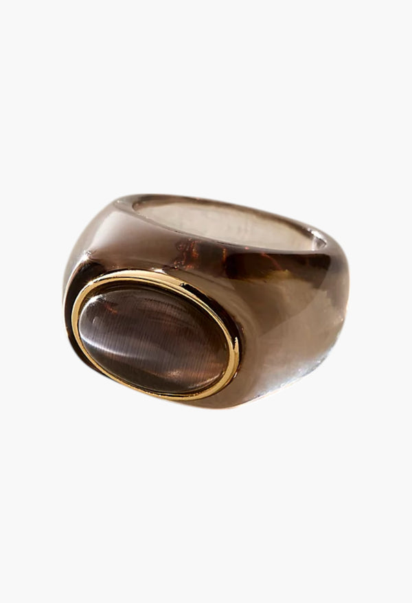 Smokey Grey - Studio Resin Ring