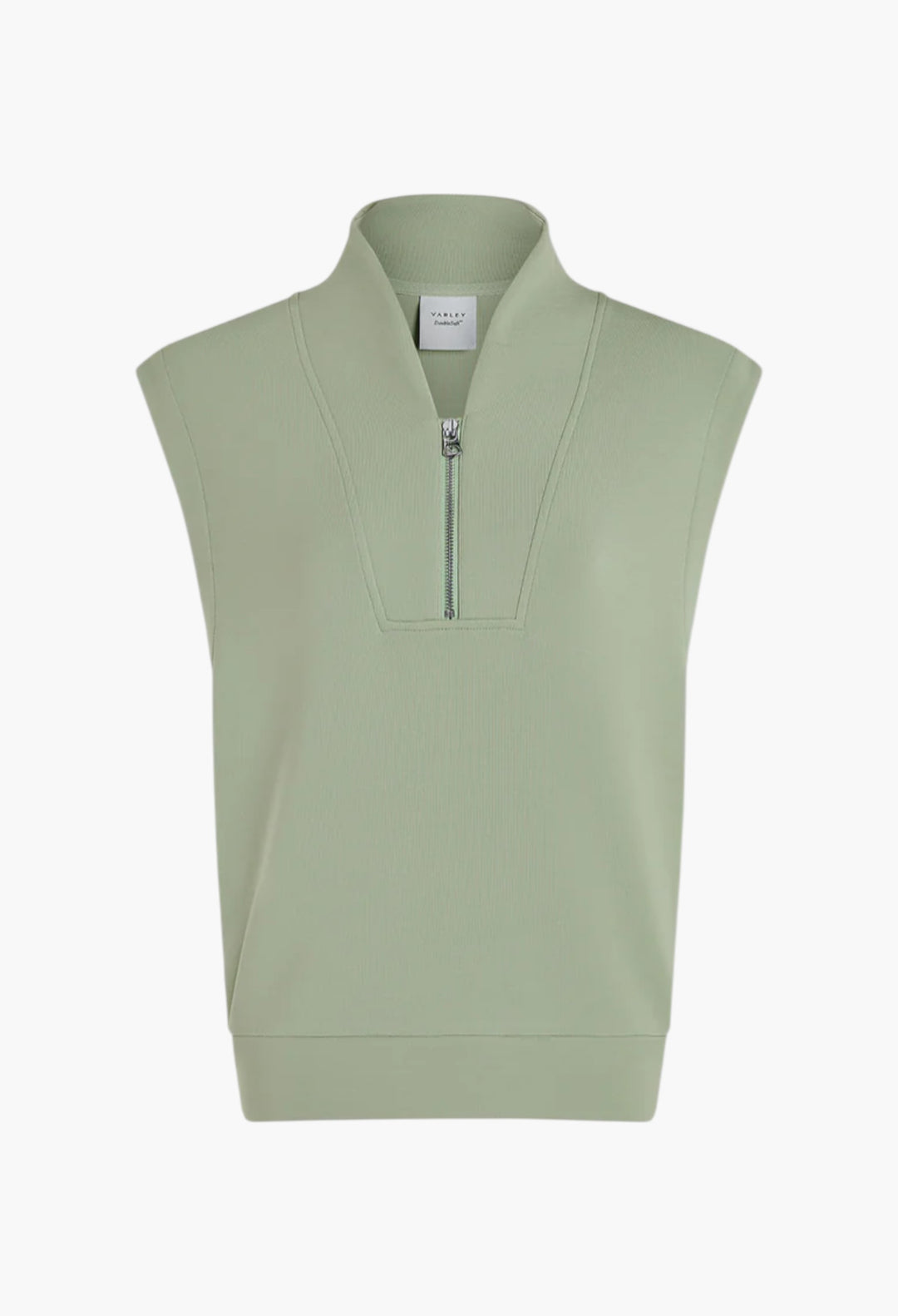 Snow Sage - Loretta Half-Zip Sleeveless Sweat - GLAM MODA