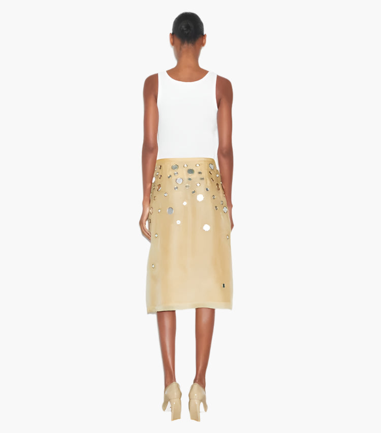 Soft Wheat - Embellished Mirror Skirt - GLAM MODA
