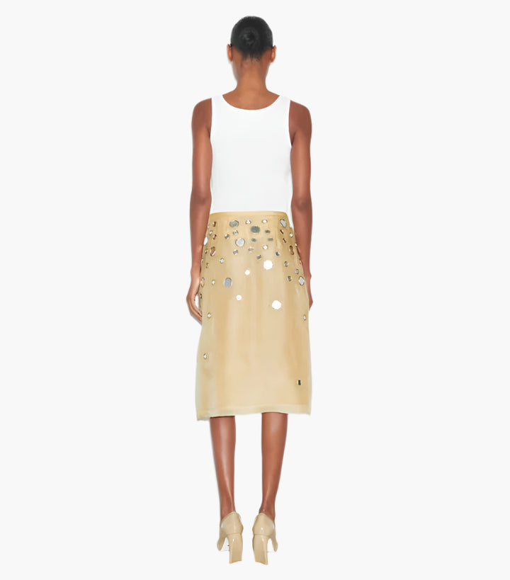Soft Wheat - Embellished Mirror Skirt - GLAM MODA