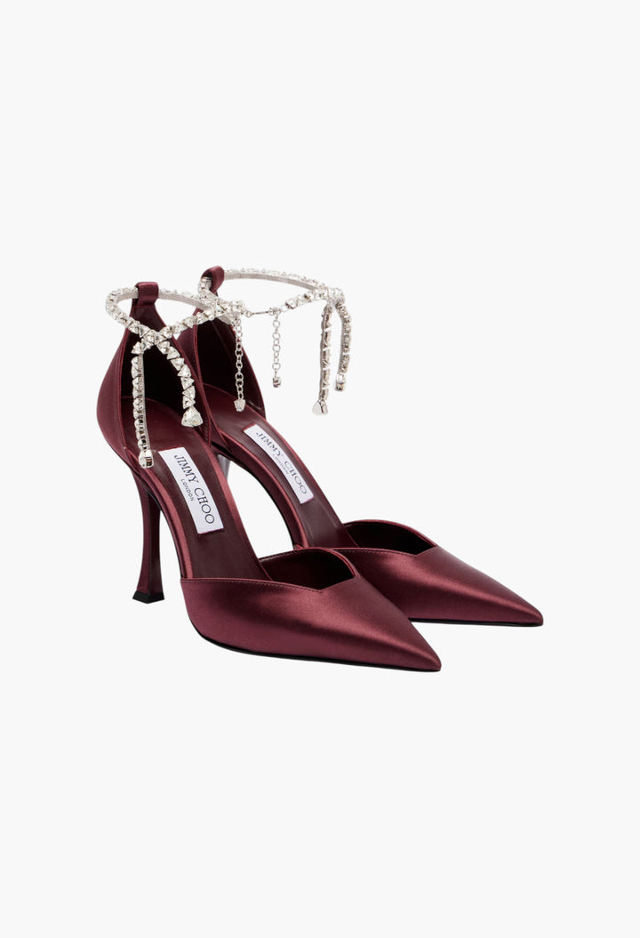 Stevie 100 embellished satin pumps - GLAM MODA