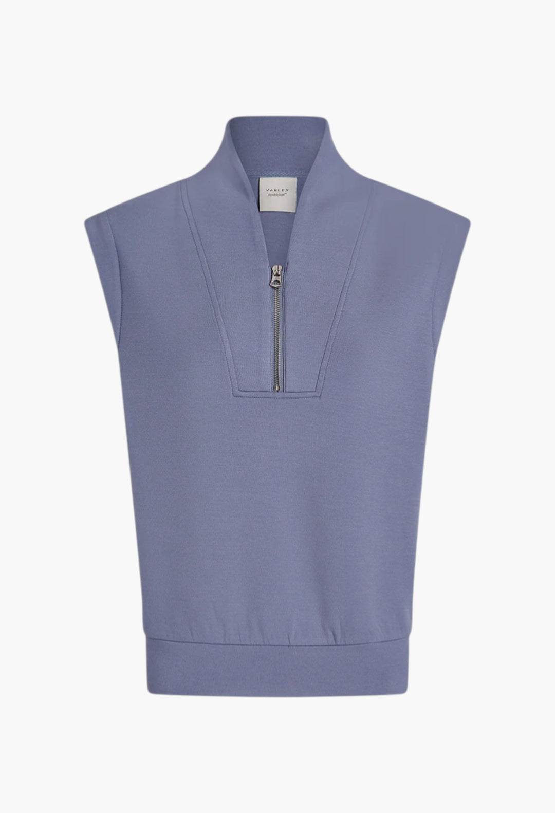 Stone Blue - Loretta Half-Zip Sleeveless Sweat - GLAM MODA