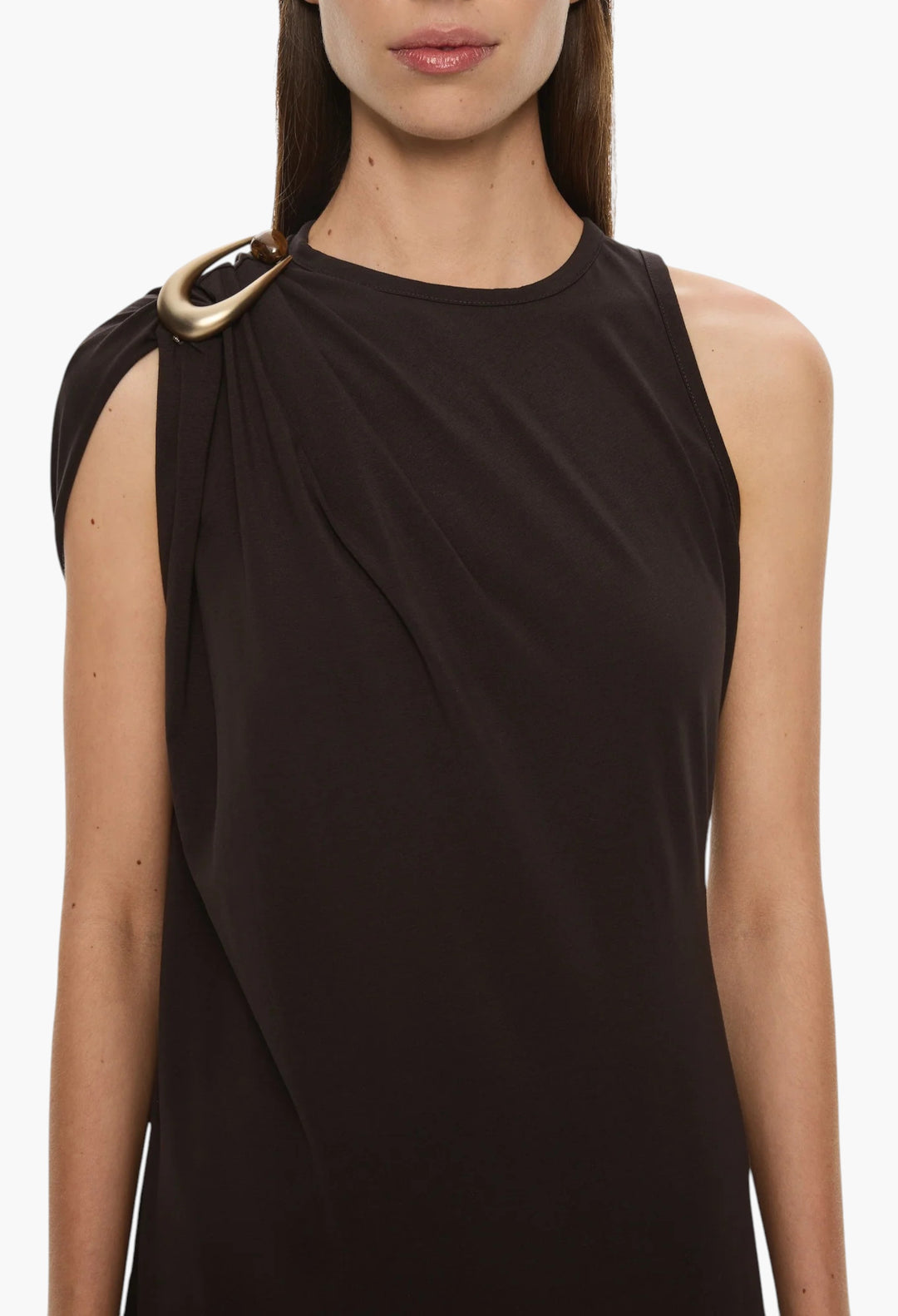 Stone Pin Column Tee Dress - GLAM MODA