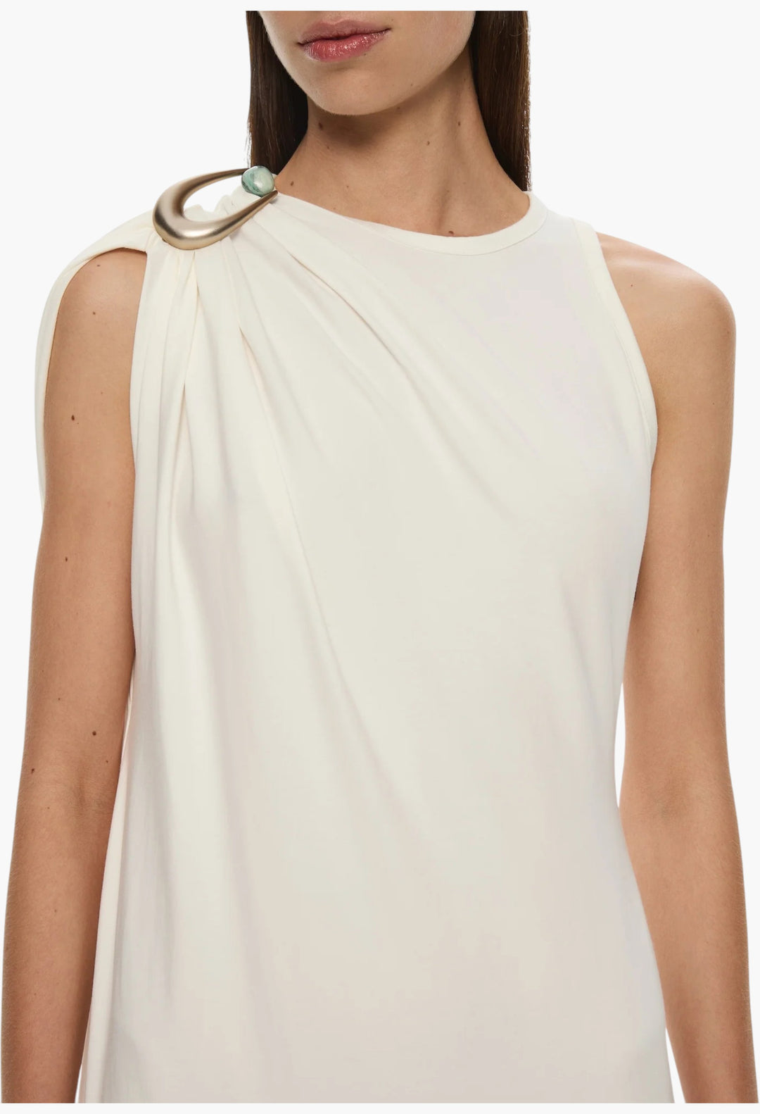 Stone Pin Column Tee Dress - GLAM MODA