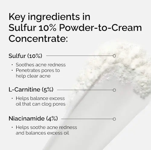 Sulfur 10% Powder-to-Cream Concentrate Acne Spot Treatment - GLAM MODA