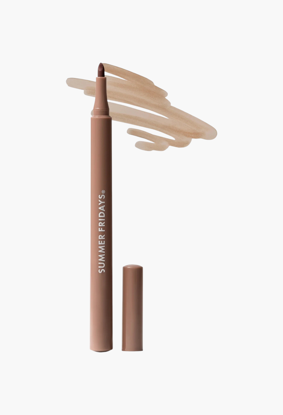 GLAM MODA Flushed Lip Stain in a neutral brown shade with a felt-tip applicator and a matching cap
