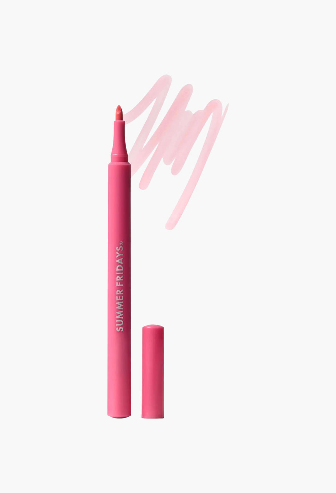 GLAM MODA Flushed Lip Stain in a vibrant pink shade with a felt-tip applicator and matching cap on a white background