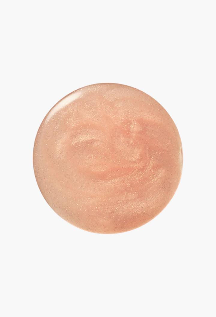 GLAM MODA Toasted Marshmallow lip butter balm swatch with a golden shimmer texture on a neutral background