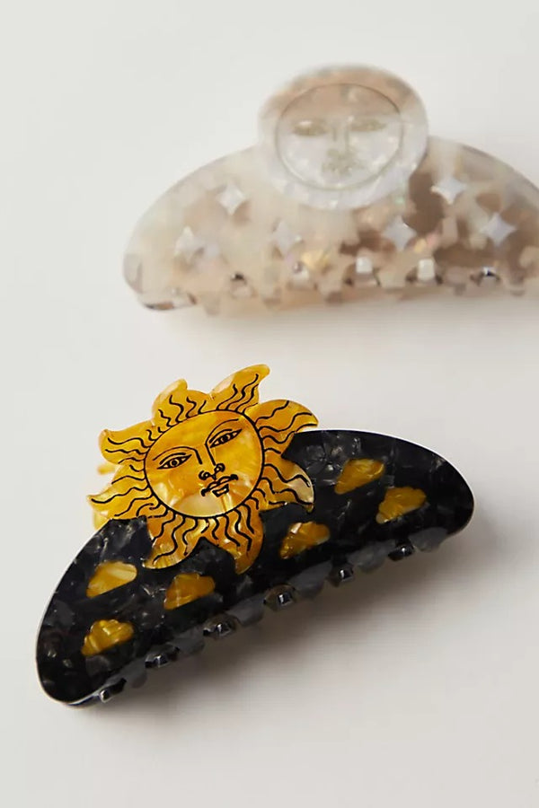 Sun - Day And Night Printed Claw Clip