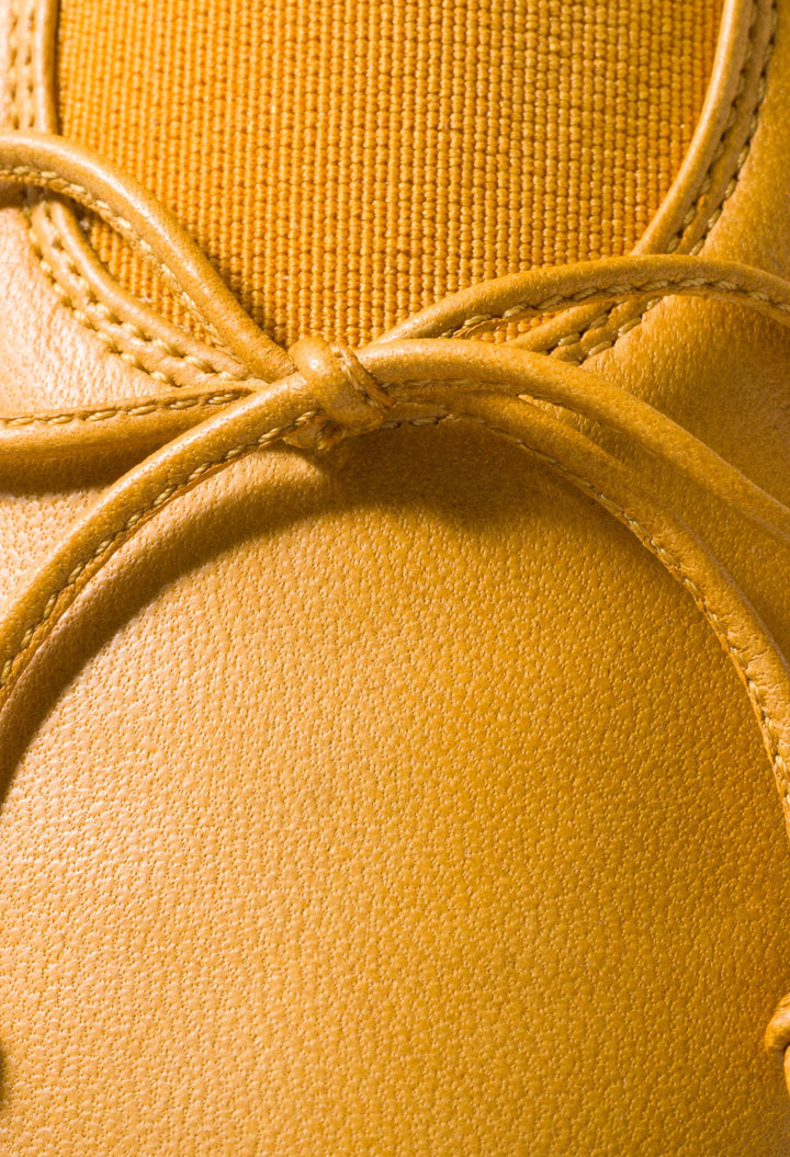 Sunny Yellow - Élan Nappa Leather Ballerinas - GLAM MODA