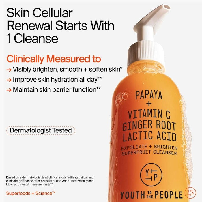 Superfruit Gentle Exfoliating Cleanser with Vitamin C + Papaya - GLAM MODA