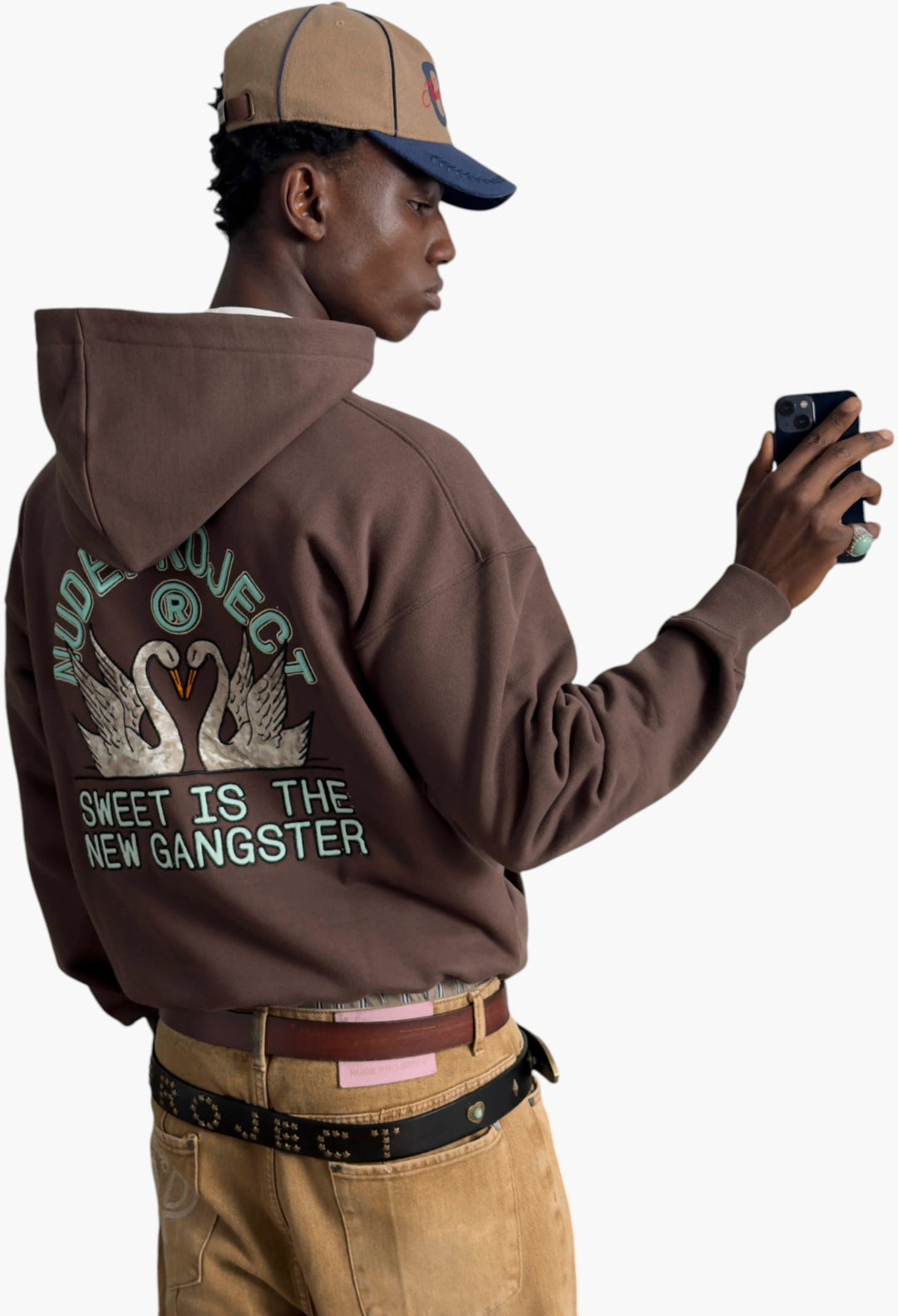 Swans Hoodie Brown - GLAM MODA