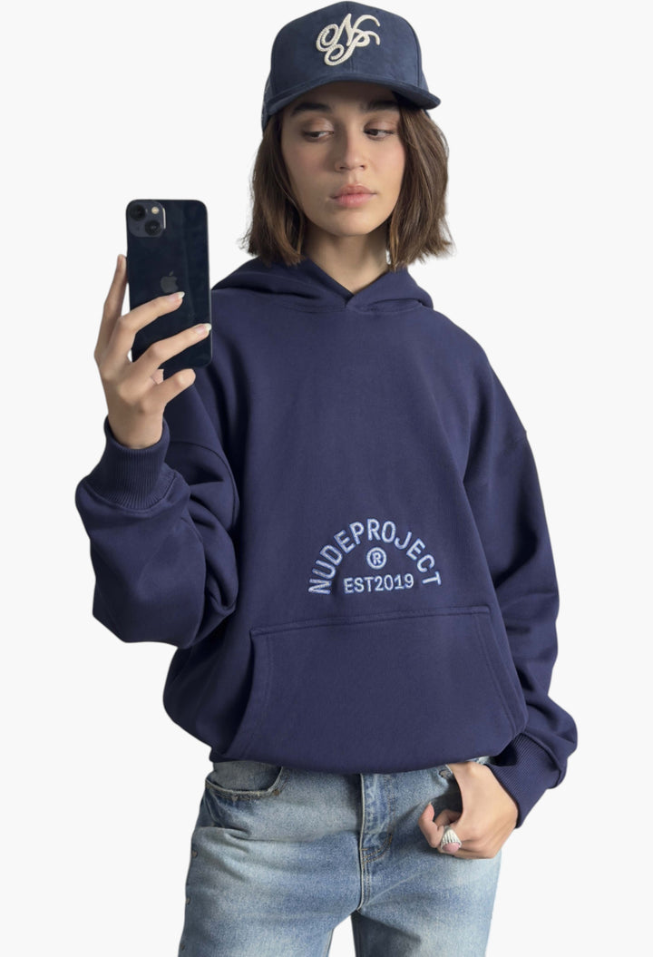 Swans Hoodie Navy - GLAM MODA