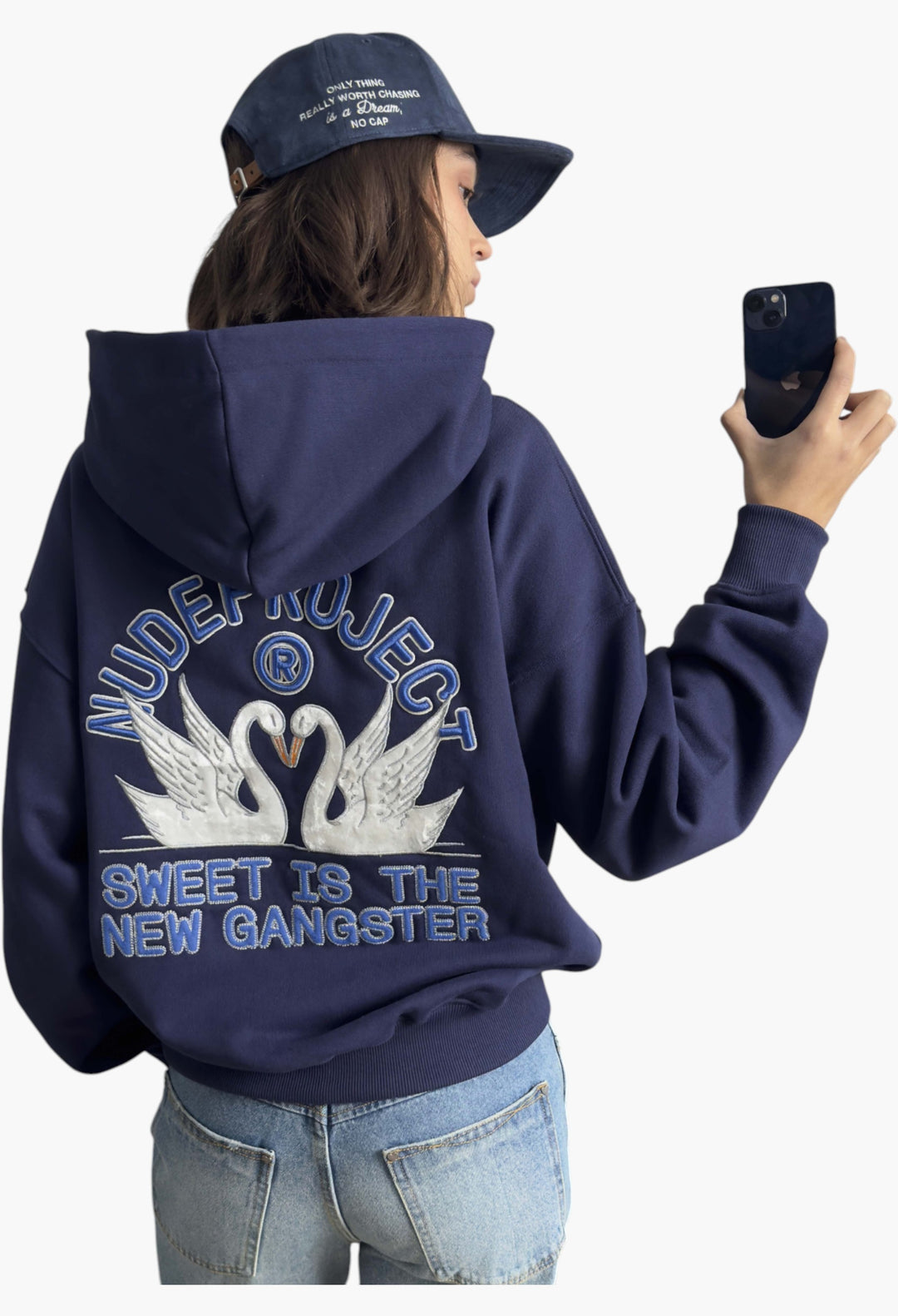 Swans Hoodie Navy - GLAM MODA