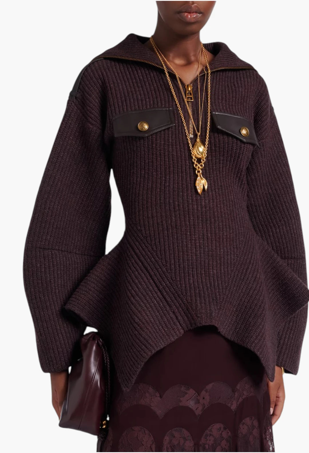 Valiant wool-blend half-zip sweater