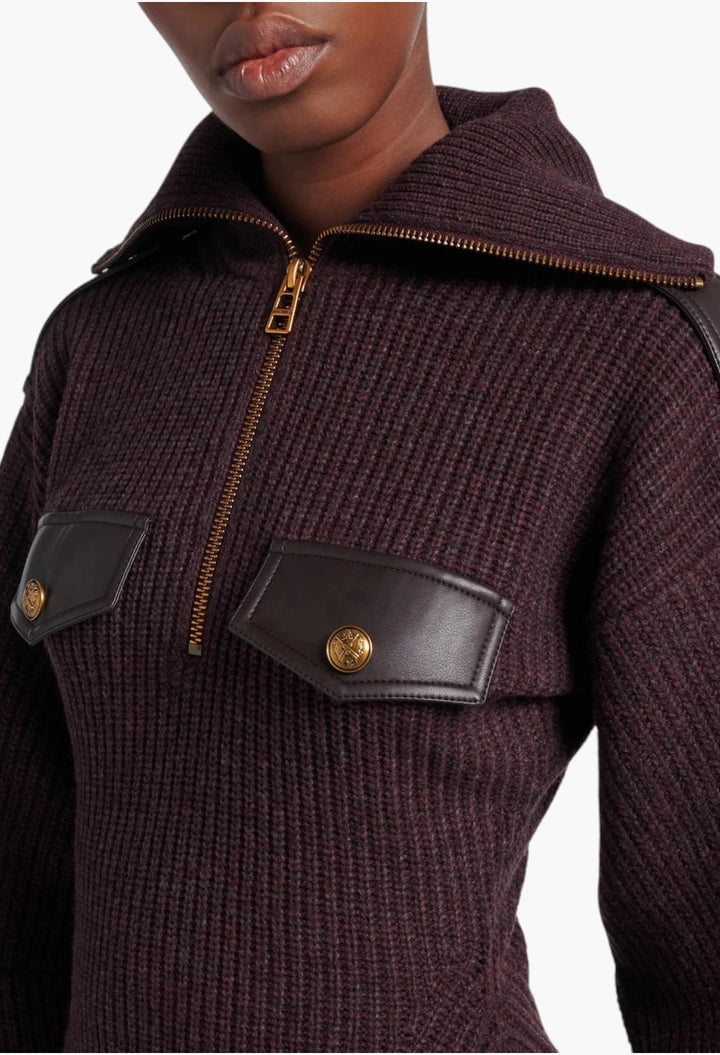 Valiant wool-blend half-zip sweater