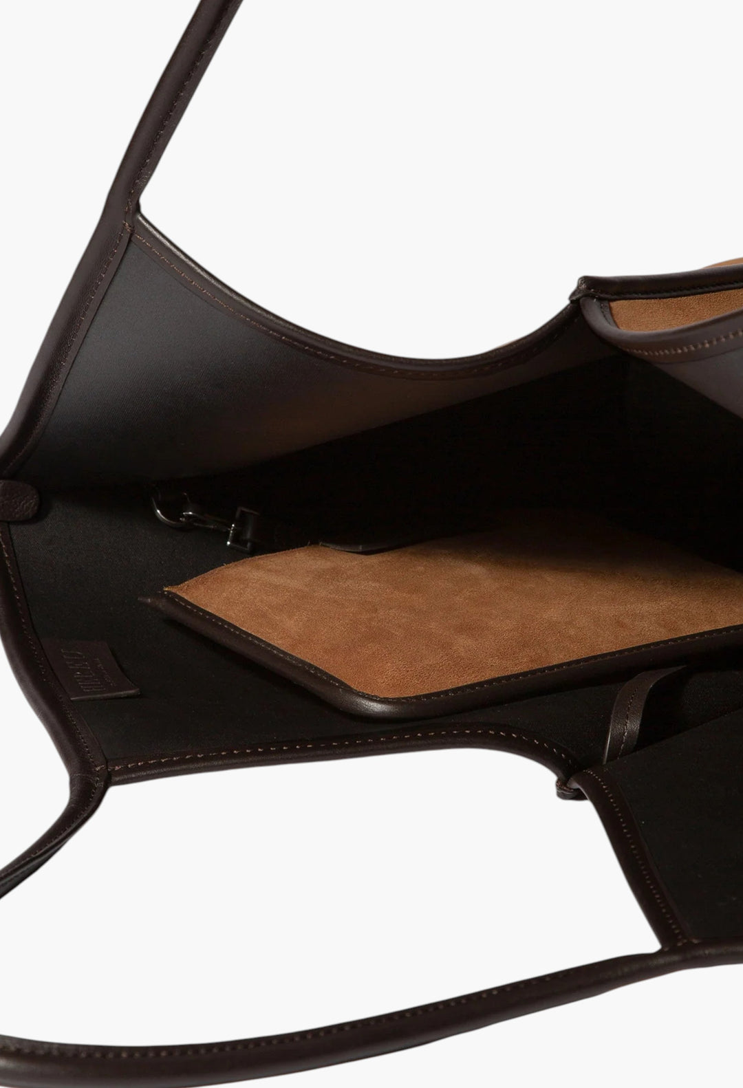 Tan / Dark Brown - Calella Suede Calf Suede Tote Bag - GLAM MODA