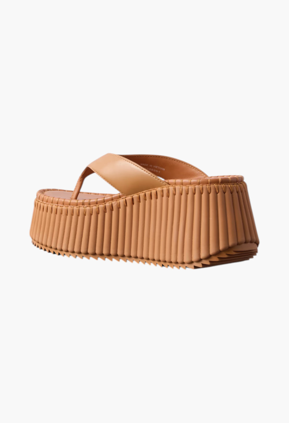 Tan - Nama Leather Platform Flip Flops - GLAM MODA