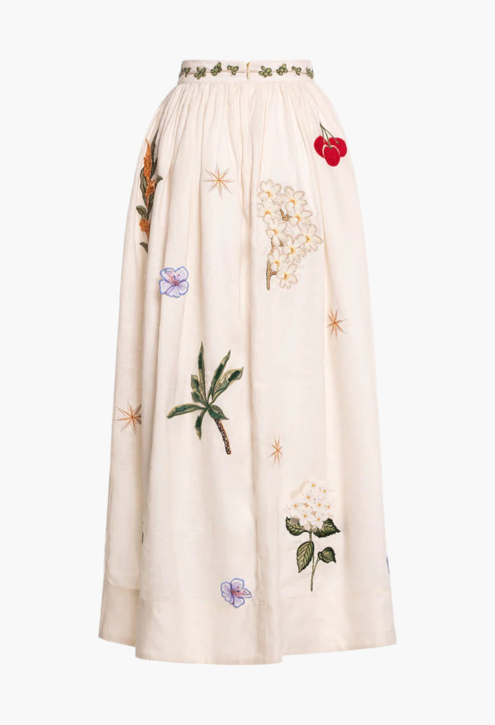 Tangelo Wild Maxi Skirt - Embroidered Appliqués - GLAM MODA