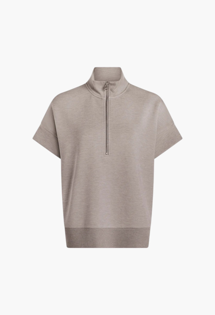 Taupe Marl - Ritchie Short Sleeve Sweat - GLAM MODA