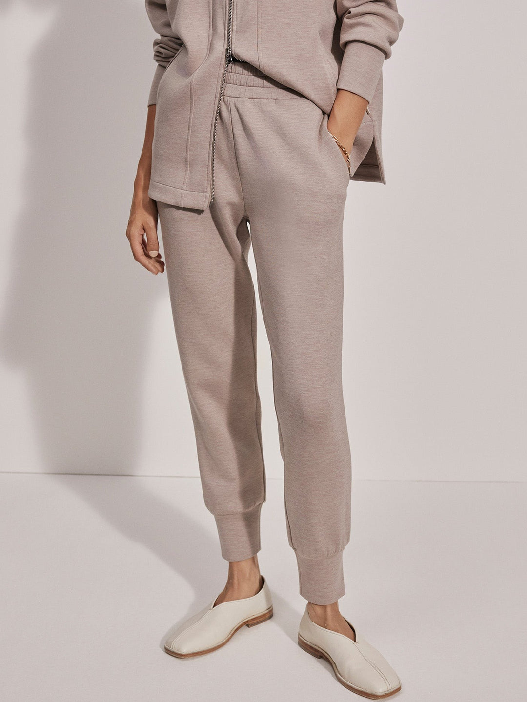 Taupe Marl - The Slim Cuff Pant 30" - GLAM MODA
