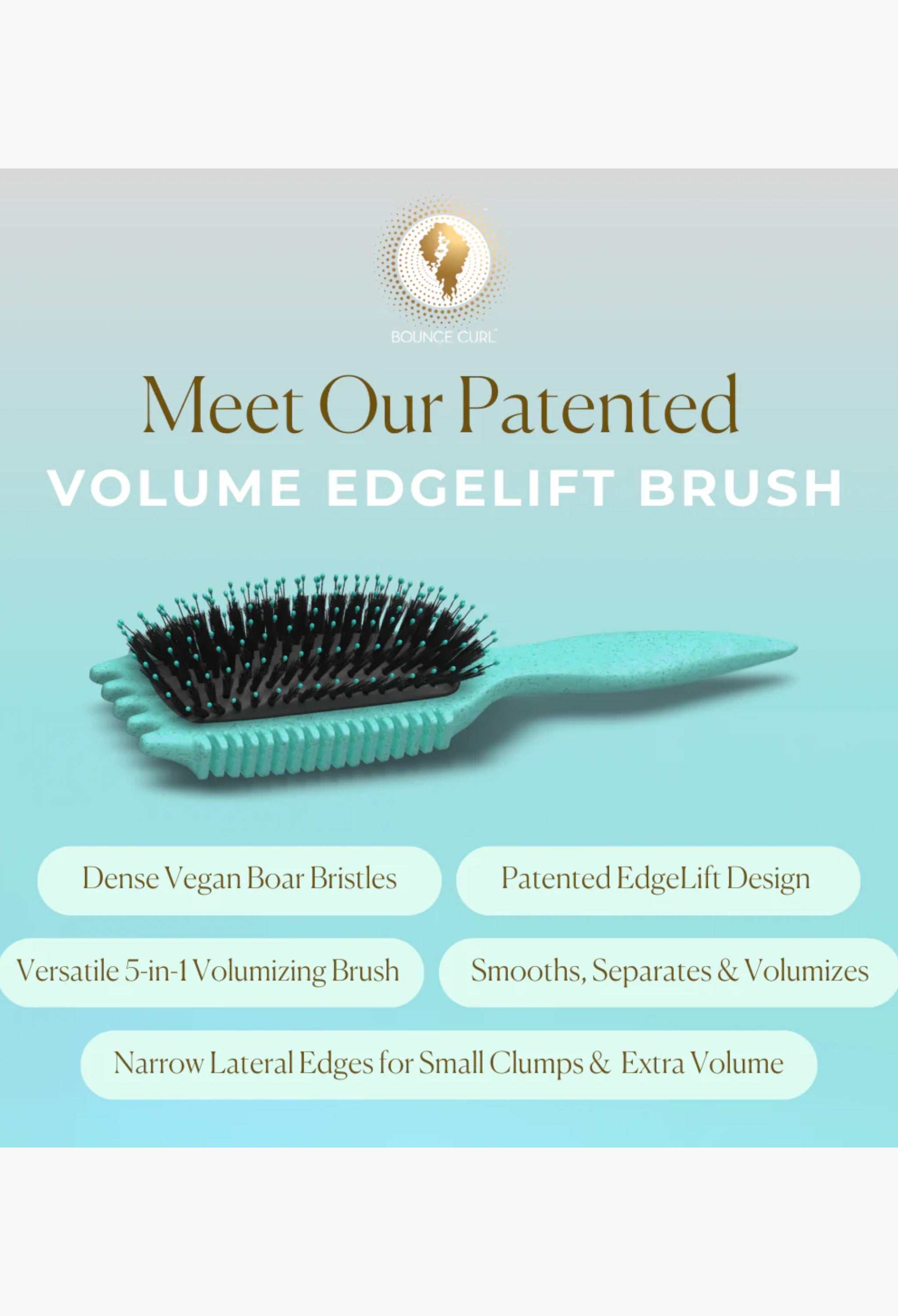 Teal Volume Edge Lift Brush – Root Boosting Hair Brush for Instant