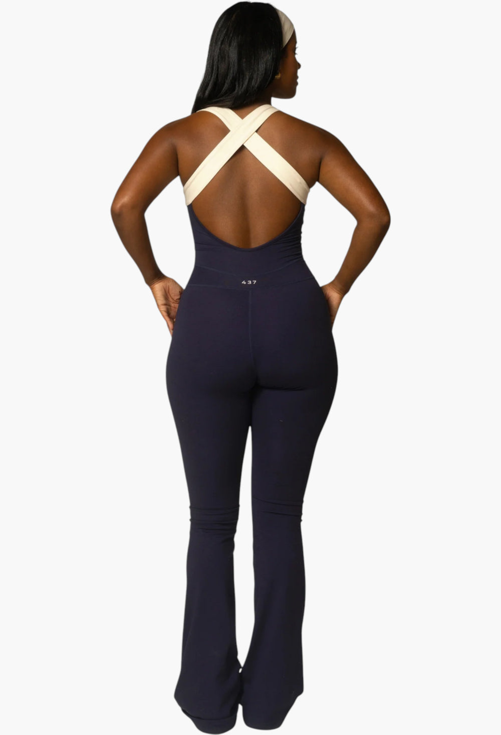 The Sculpt Onesie / Navy-Crème - GLAM MODA