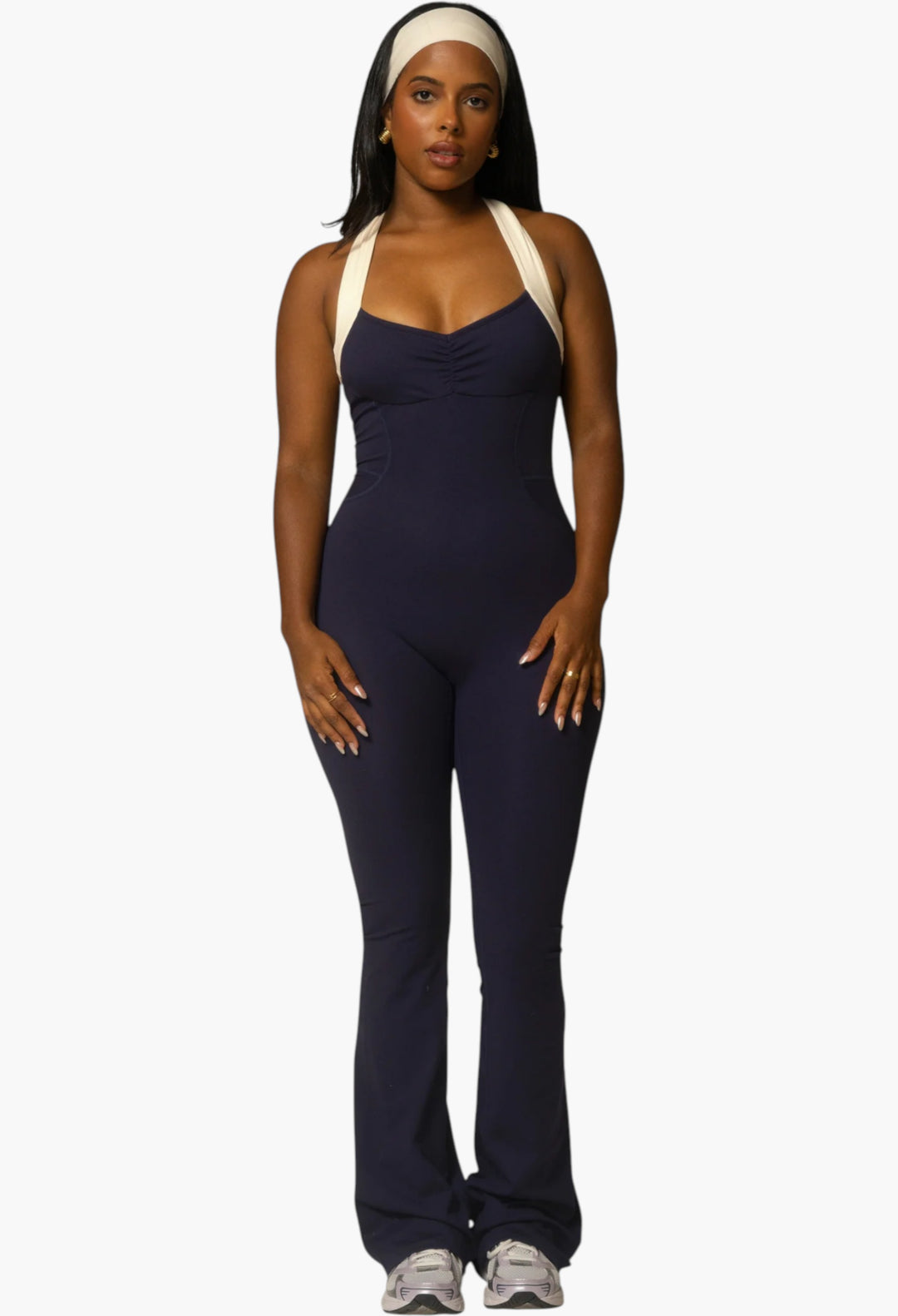 The Sculpt Onesie / Navy-Crème - GLAM MODA