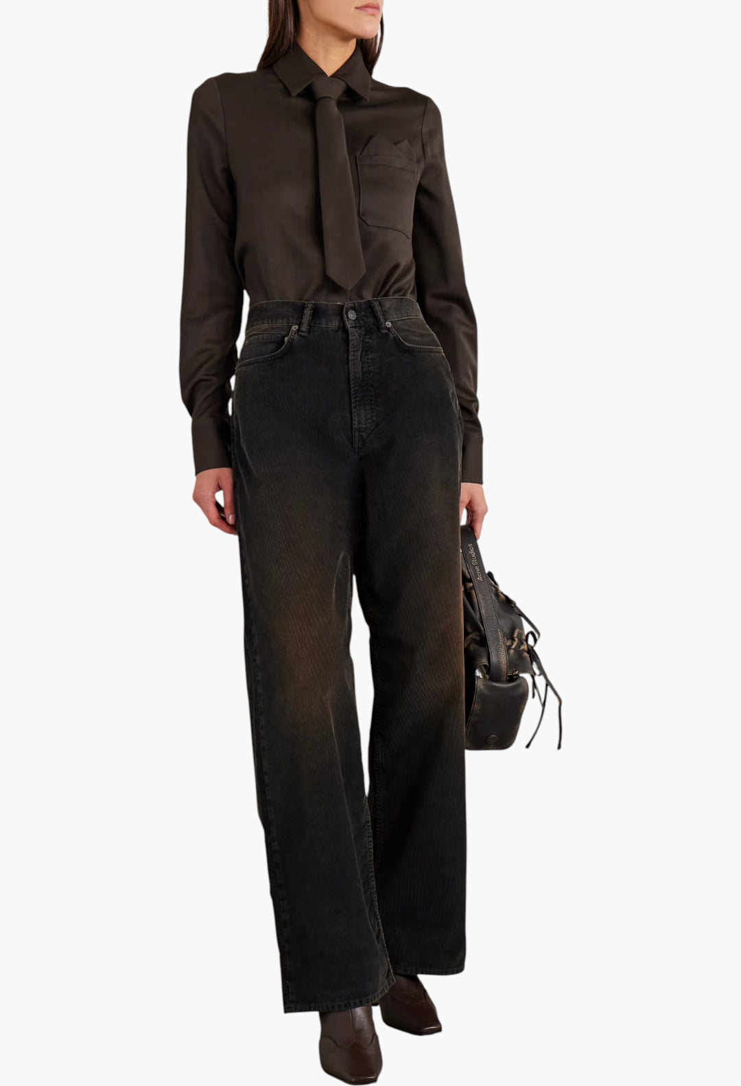 Tie-Detailed Wool-Twill Shirt - GLAM MODA