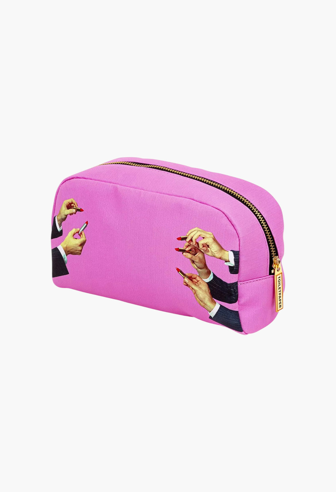 Toiletpaper Lipstick-Print Faux-Leather Beauty Case - GLAM MODA