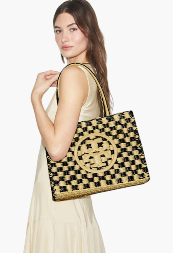 Handcrafted Small Ella Hand-Crocheted Checkered Tote