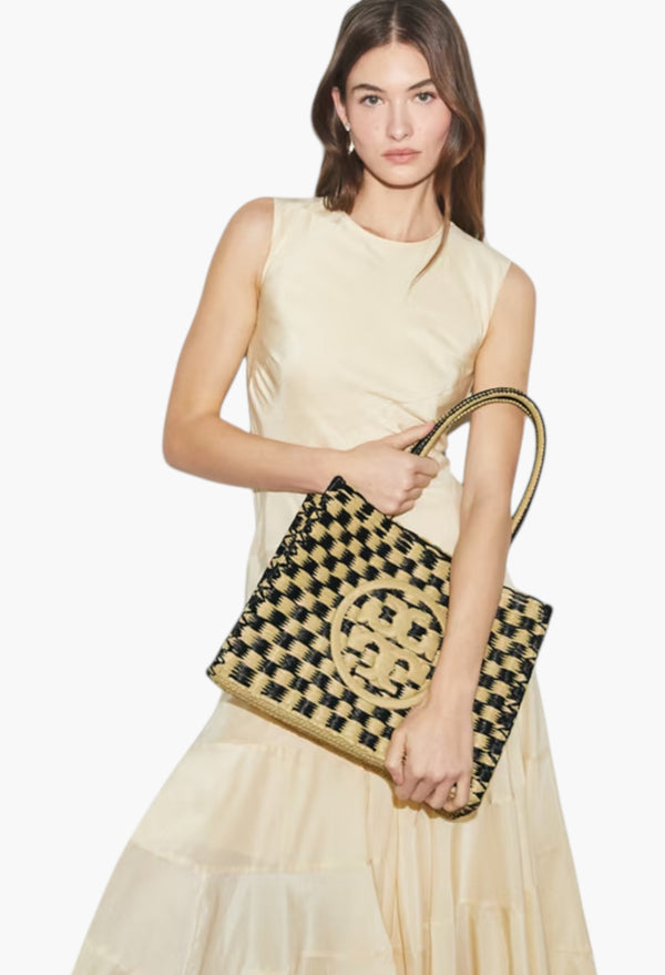 Handcrafted Small Ella Hand-Crocheted Checkered Tote