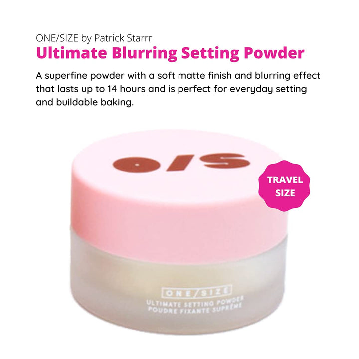 One Size By Patrick Starrr Ultimate Blurring Setting Powder Travel Size Mini - Universal Translucent For Fair To Medium Dark Skin - Superfine Face Loose Powder Makeup, Matte Finish
