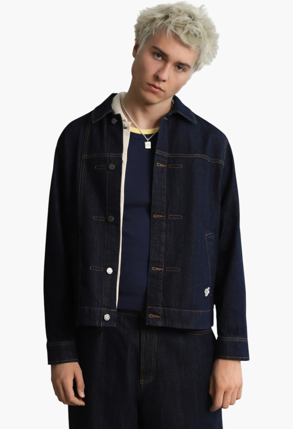 Trucker Denim Jacket Washed Dark - GLAM MODA