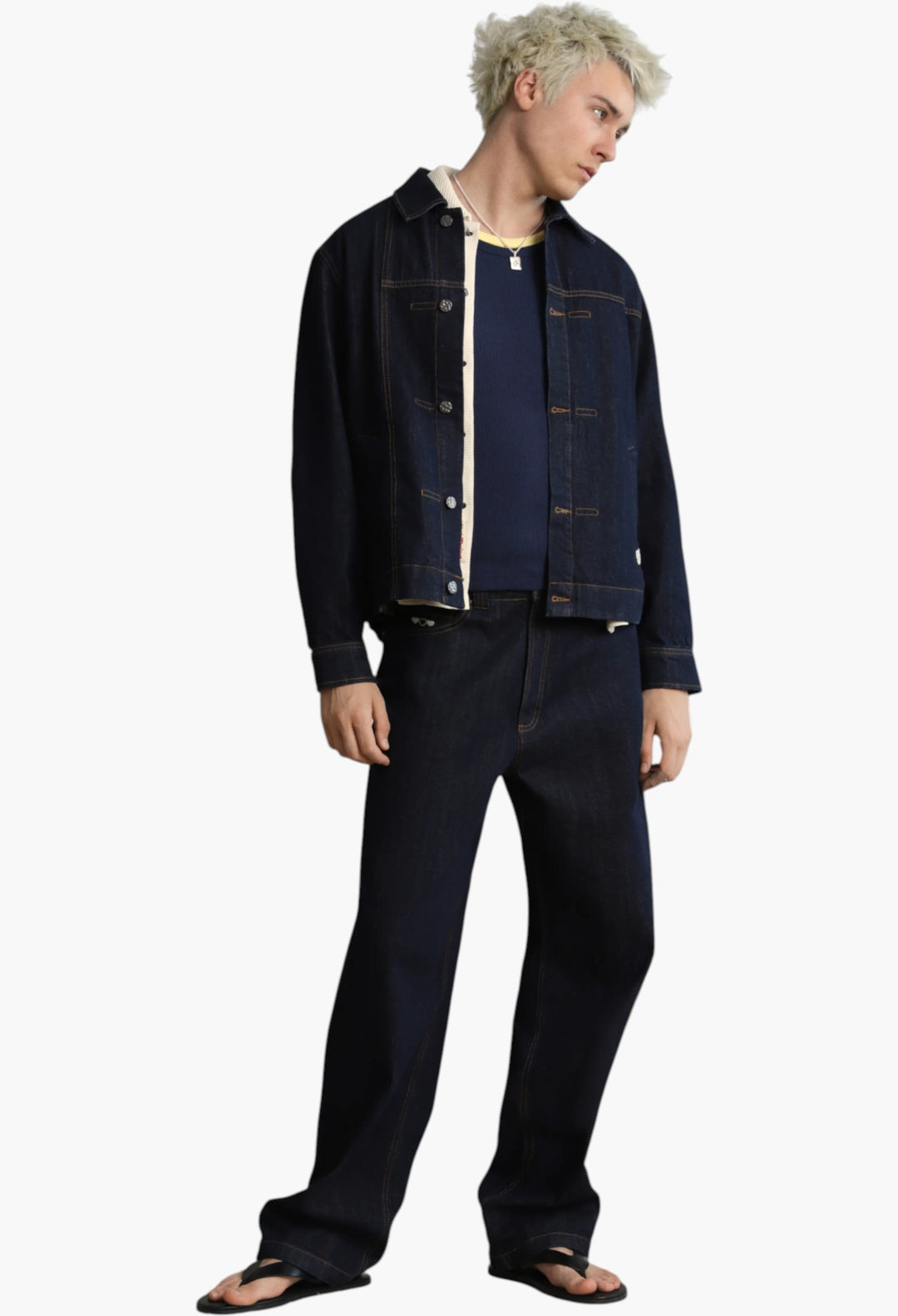 Trucker Denim Jacket Washed Dark - GLAM MODA