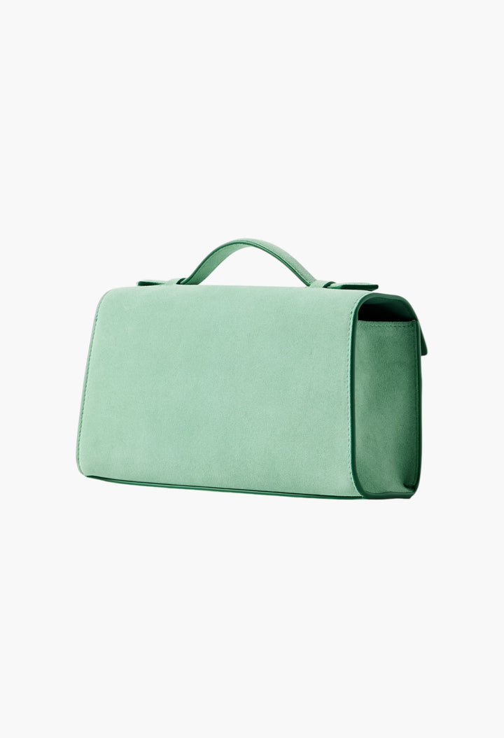 Turquoise - Symmetry Pochette Suede Tote - GLAM MODA