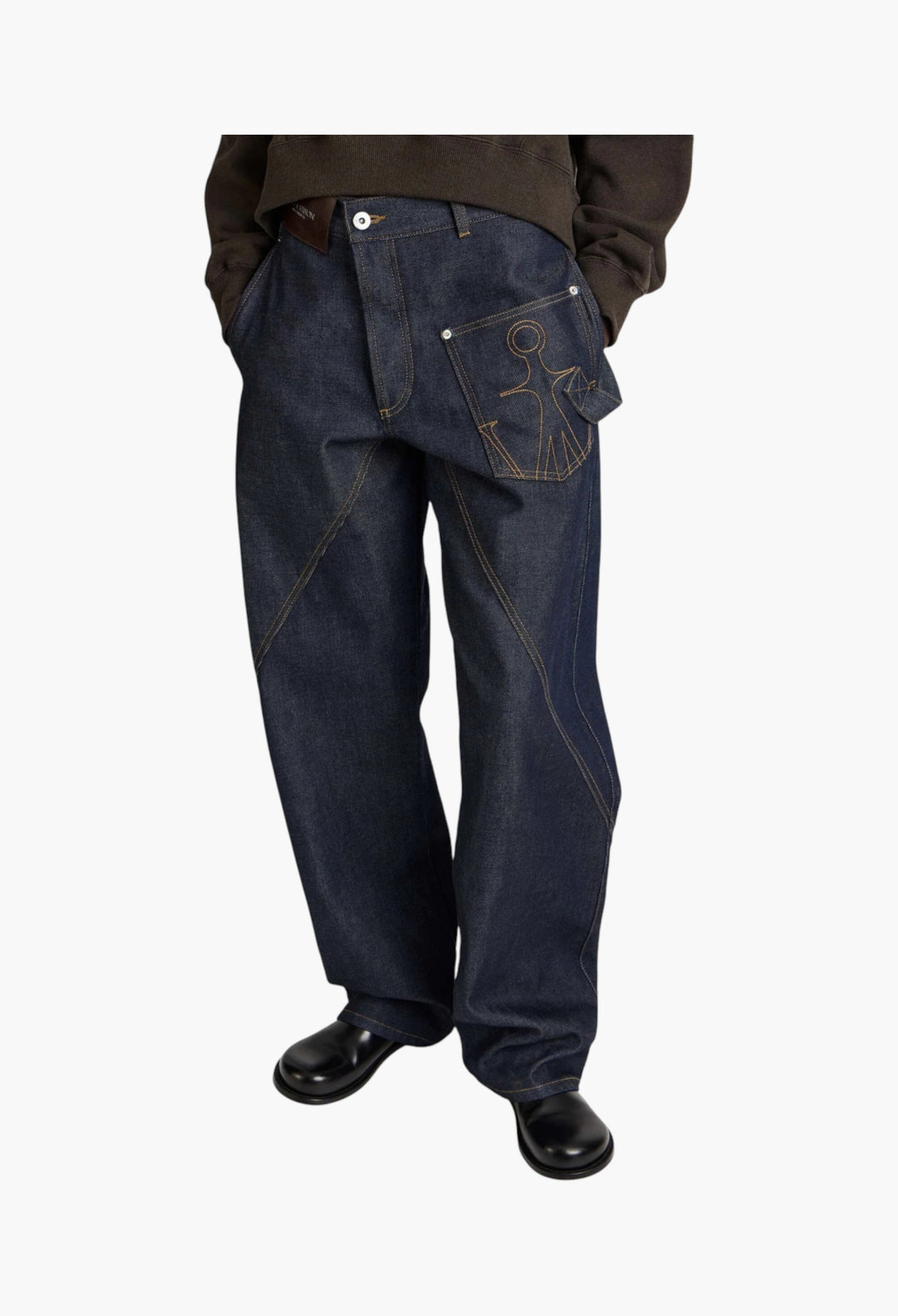 Twisted Workwear Denim Jeans In Indigo - GLAM MODA