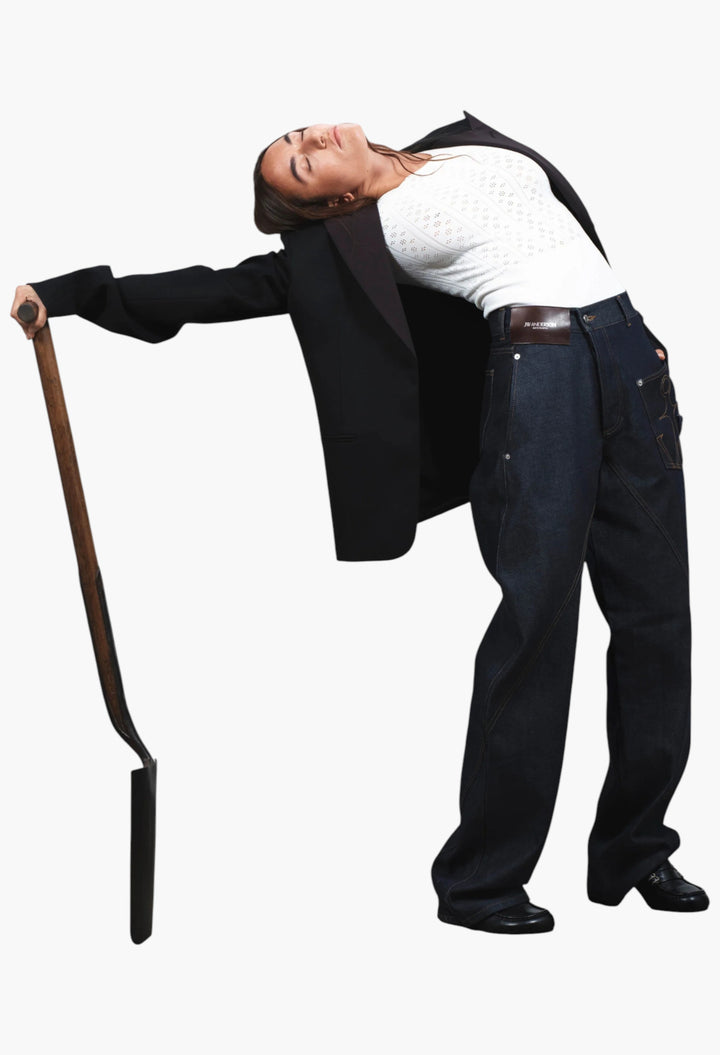 Twisted Workwear Denim Jeans In Indigo - GLAM MODA