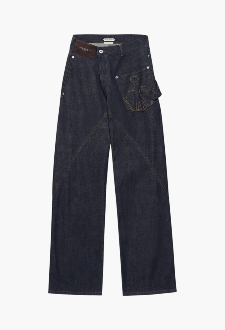 Twisted Workwear Denim Jeans In Indigo - GLAM MODA