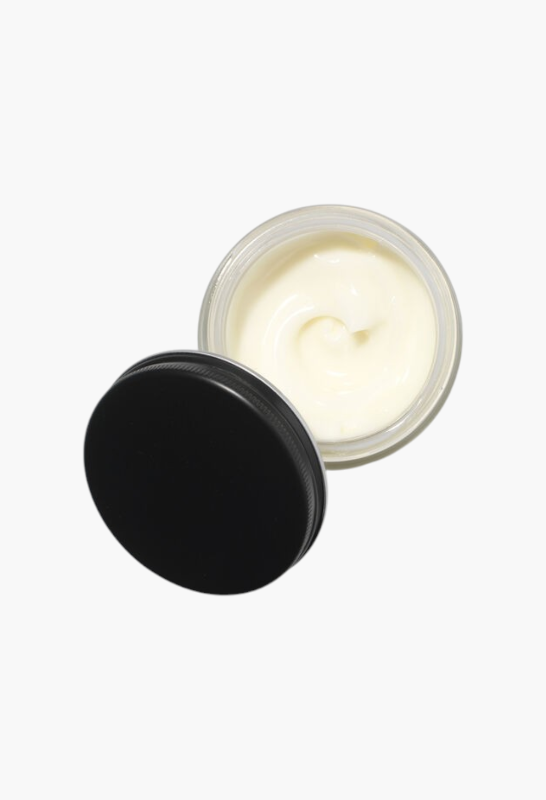 GLAM MODA JVN Complete Instant Recovery Serum in a glass jar with a black lid, showing the creamy white hair treatment.