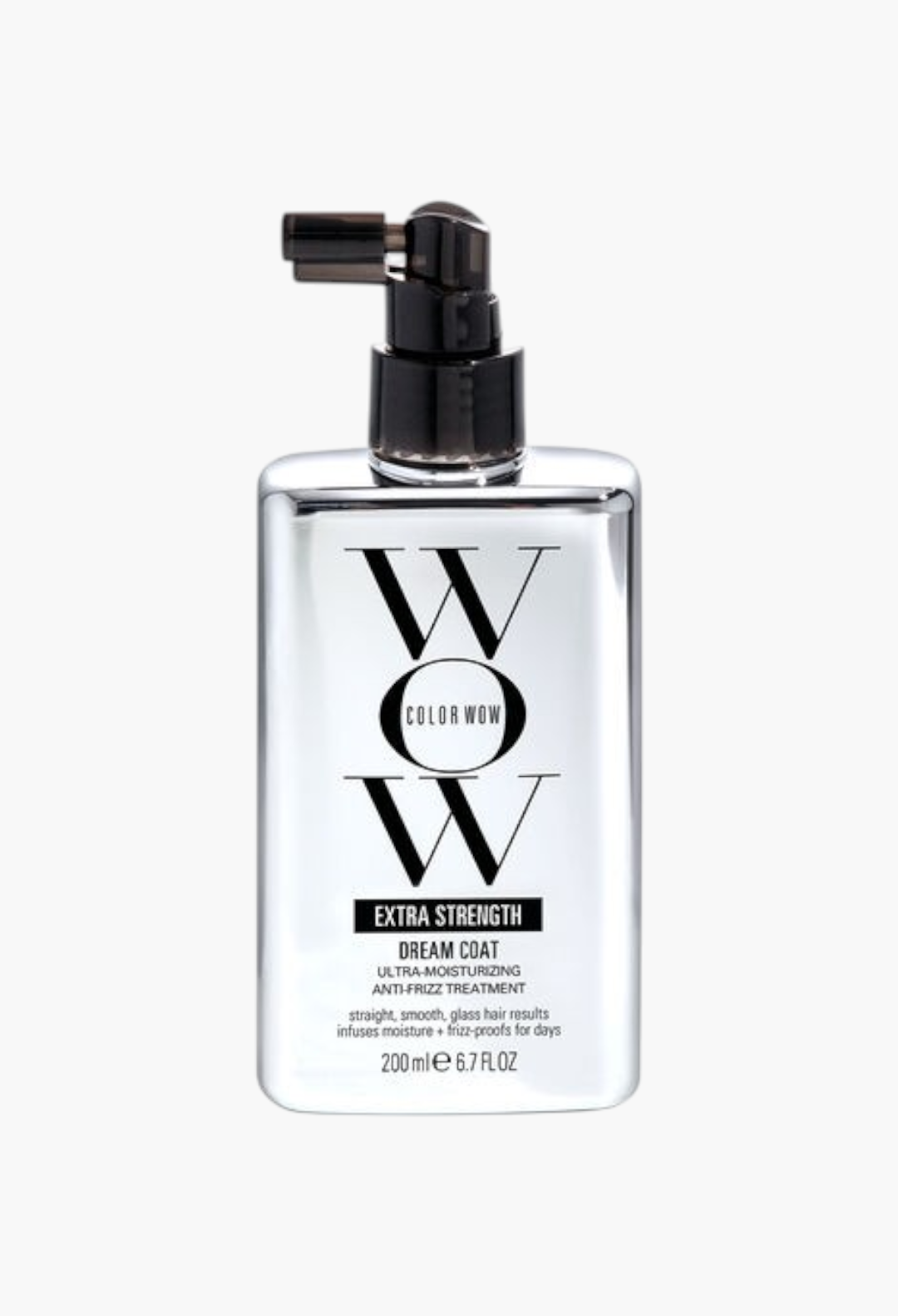 GLAM MODA Color Wow Extra Strength Dream Coat anti-humidity hair spray in a sleek silver 200ml bottle