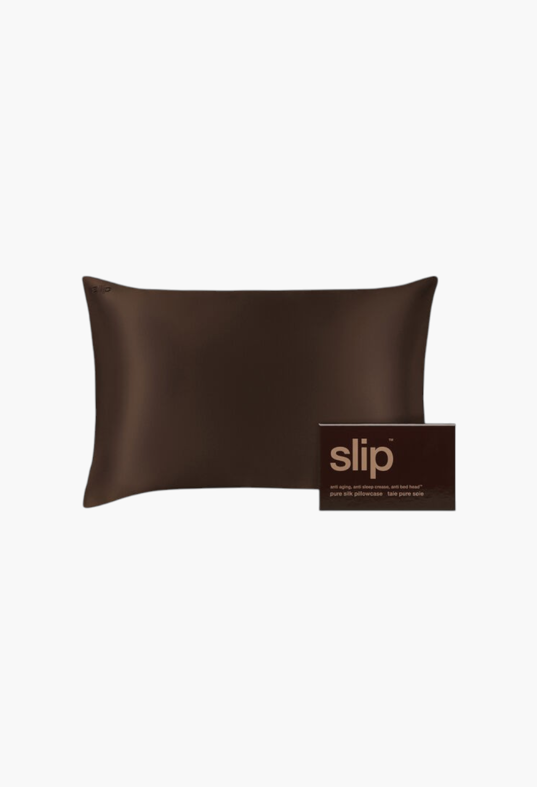 GLAM MODA chocolate brown queen size pure silk pillowcase for anti-aging and hair protection