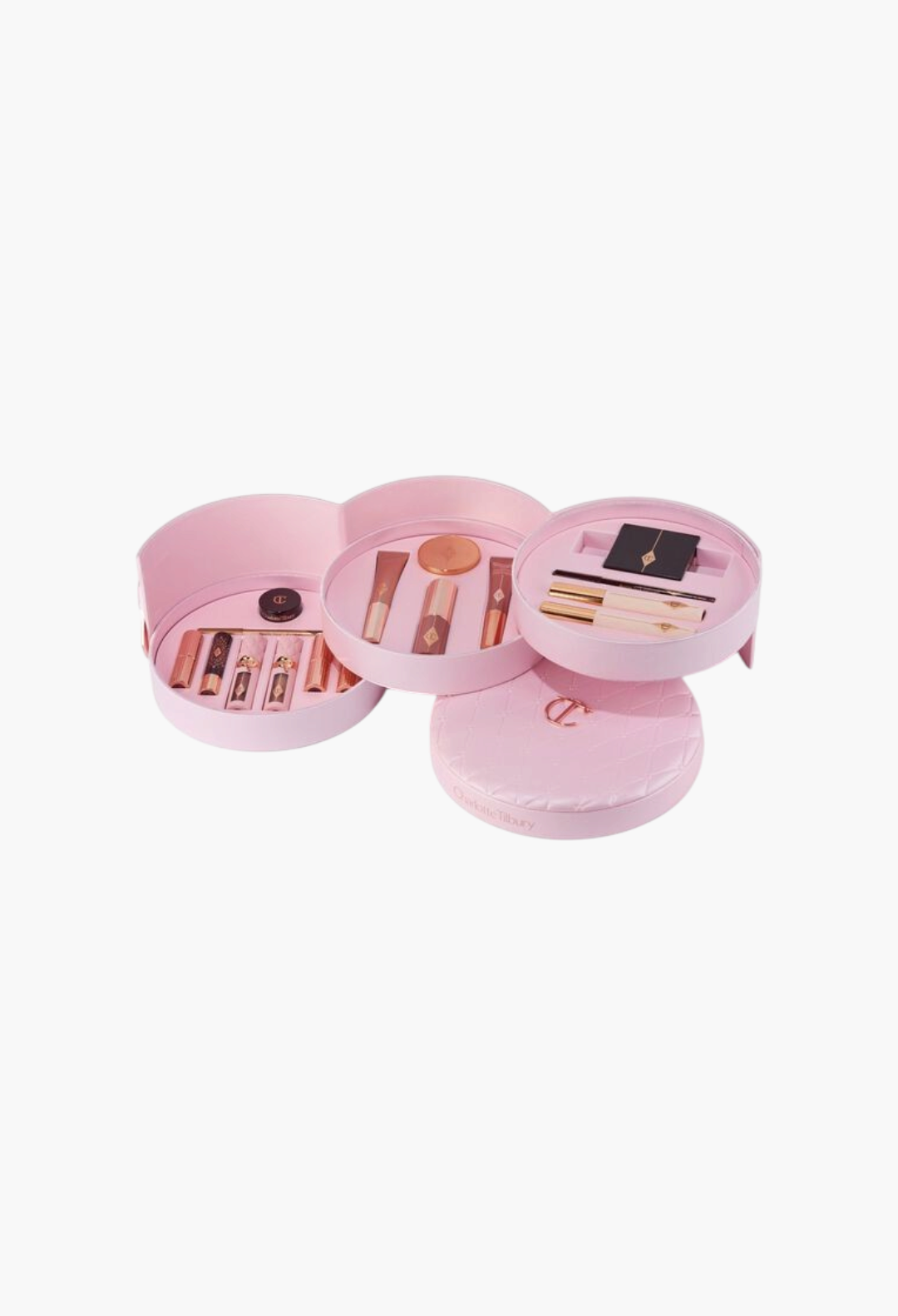 GLAM MODA Charlotte Tilbury Pillow Talk Dreams Come True vanity box with 16 full-sized makeup products in pink packaging