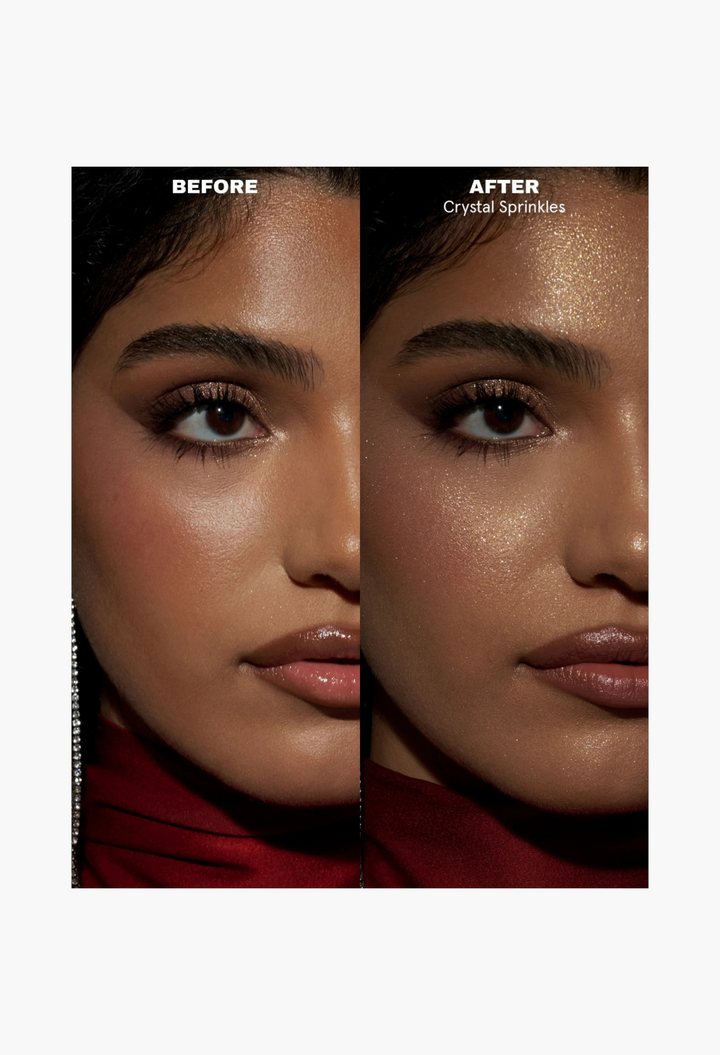 Blurring Setting Powder Crystal Sprinkles on medium skin tone