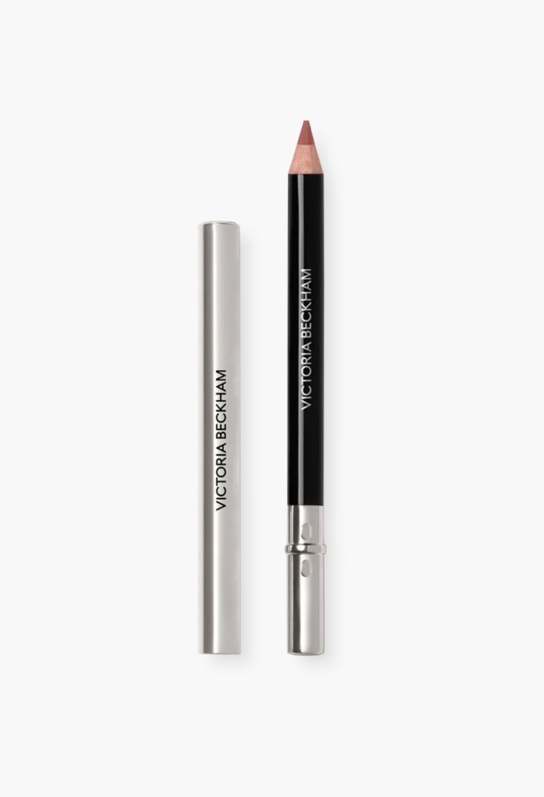 GLAM MODA Victoria Beckham Beauty Lip Definer pencil in a neutral shade with a silver cap on a white background