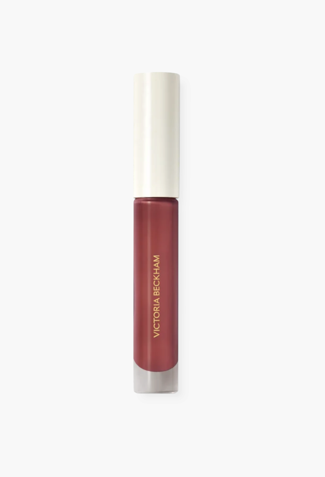 GLAM MODA Posh Gloss high-shine lip gloss in a deep mauve shade with a sleek applicator tube and white cap.