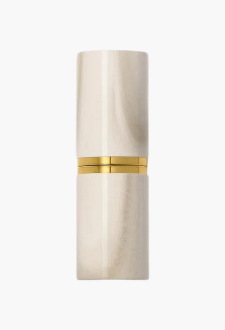GLAM MODA Rouge Victoria matte lipstick in a luxurious polished alabaster case with gold magnetic closure