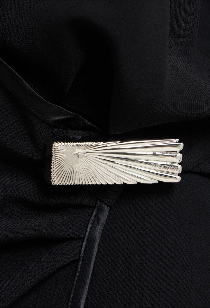 Viscose Blend V-Neck Long Dress - GLAM MODA