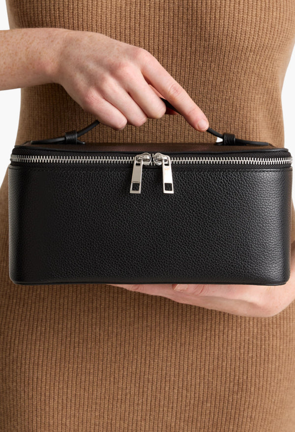 Italian Leather Travel Cosmetic Case
