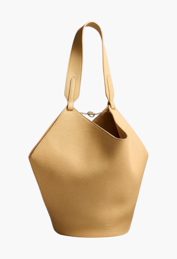 Wheat Pebbled Leather - Small Lotus Tote